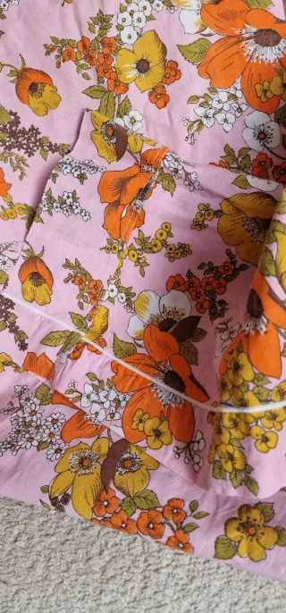 Funda Almohada Vintage Flores años 70 M 180 x 41