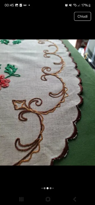 Runner artigianale ricamato