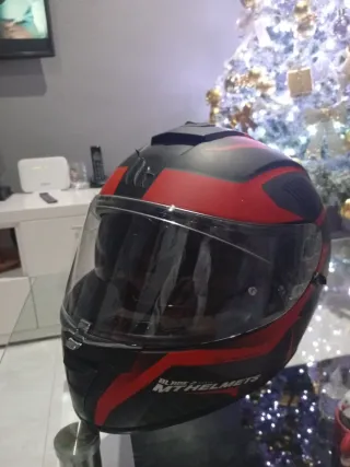 Casco Moto Talla S Negro/Rojo