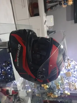 Casco Moto Talla S Negro/Rojo