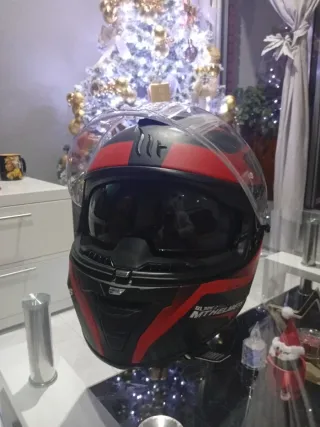 Casco Moto Talla S Negro/Rojo