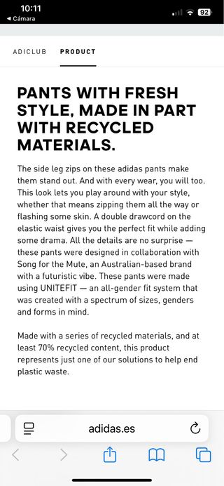 Pantalón Adidas Originals. Talla XXL Modelo IK8597