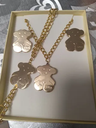 Conjunto Pendientes,collar y manita Tamaño grande