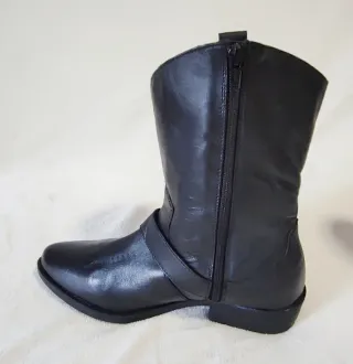 Botas Biker/Camperas Piel Negra Talla 39