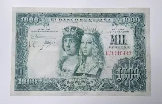 1000 Pesetas 1957 Serie 1U14