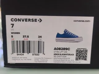 Converse plataforma azul y blanco