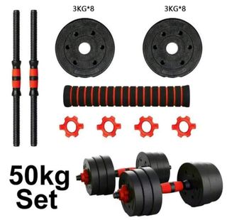 Barra de pesas desmontable con discos