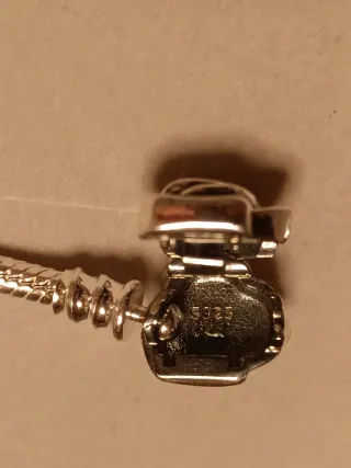 Pulsera Plata Ley 925 Sello Cierre Seguridad Rosa