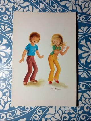 6 postales de la ilustradora Costanza años 60