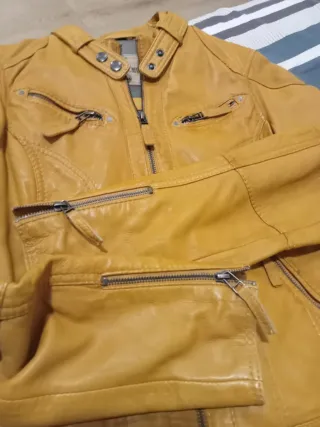 Chaqueta Piel Mujer Oakwood Amarilla