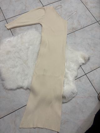 Vestito monospalla panna taglia unica