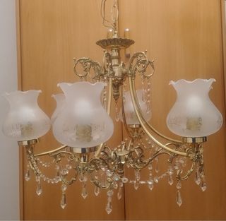 Lámpara araña clásica 6 luces cristal