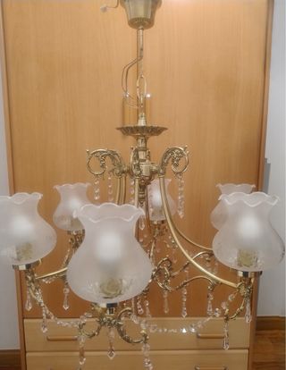 Lámpara araña clásica 6 luces cristal