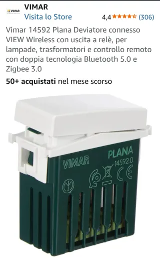 Due 2 Vimar 14592 Plana Deviatore Connesso