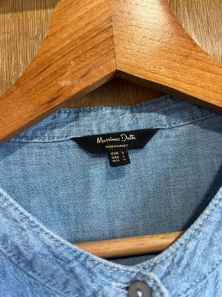 Camisa vaquera cuello mao Massimo Dutti