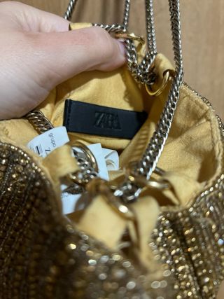 Bolso fiesta Zara flecos pedrería