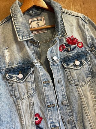 Chaqueta vaquera Page bordada flores T.36
