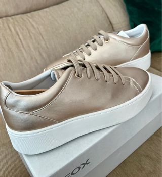 Geox Bambas T37 Doradas Blancas Nuevas