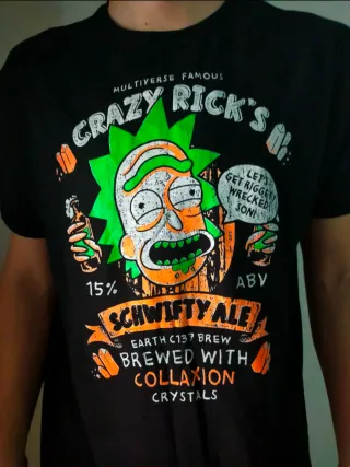 CAMISETA NEGRA - RICK & MORTY - TALLA XL -