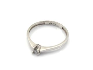 anillo oro 18k con piedra con circonita t. 18 (18,47 mm)