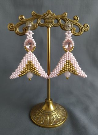 Orecchini handmade Quarzo Rosa Ali D'Angelo Boho