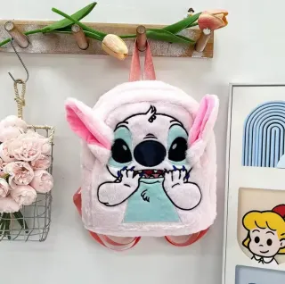 Original pequeña mochila peluche de Stitch,rosa.