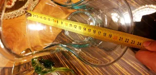 2 centro de mesa cesta cristal verde y transparent