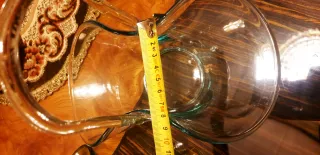 2 centro de mesa cesta cristal verde y transparent