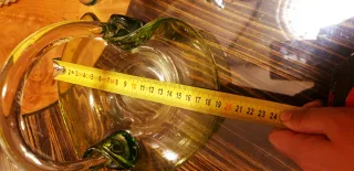 2 centro de mesa cesta cristal verde y transparent