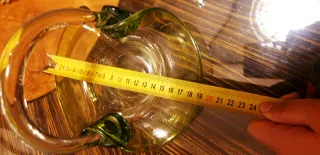 2 centro de mesa cesta cristal verde y transparent