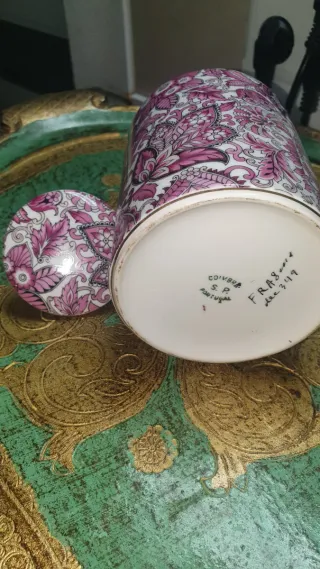 2 Potes Cerâmica Coimbra Rosa e Branco