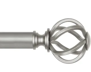 2 Barra cortina metal plateada decorativa