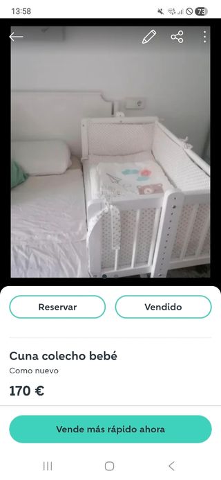 Cuna Colecho Madera Bebé