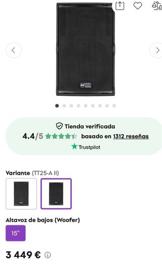 Altavoz RCF TT 25A Negro
