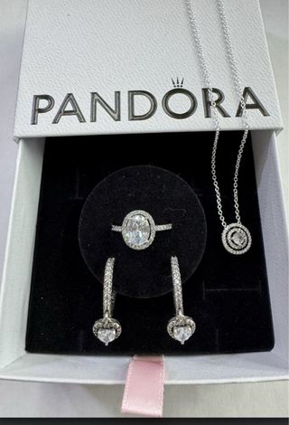 Conjunto Pandora Anel, Fio e Brincos