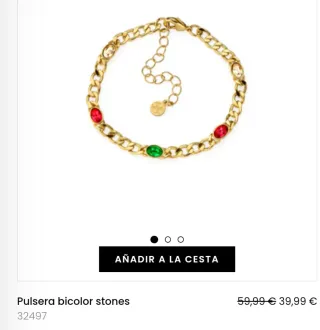 Pulsera bicolor oro con piedras