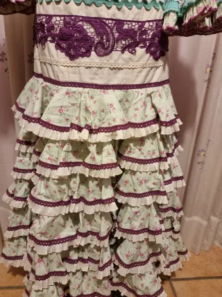 Vestido Flamenca Verde y Morado