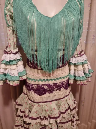 Vestido Flamenca Verde y Morado
