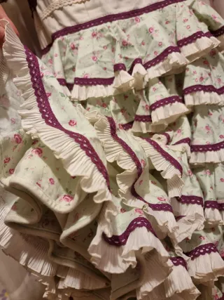 Vestido Flamenca Verde y Morado