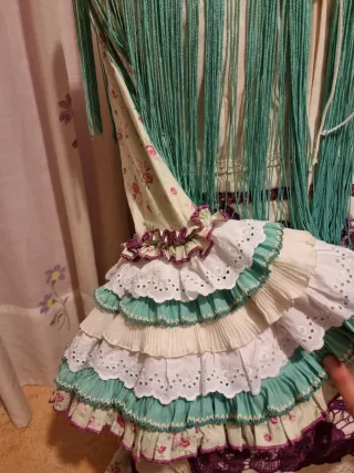 Vestido Flamenca Verde y Morado