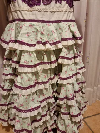Vestido Flamenca Verde y Morado