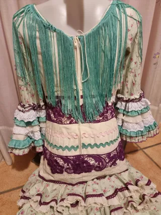 Vestido Flamenca Verde y Morado