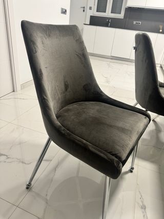 Juego de 4 sillas de comedor grises