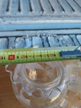 Coppia vetri molati con decoro floreale