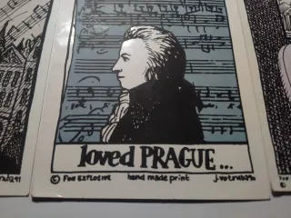 Tarjetas Arte Praga. Jiri Votruba. Impresas a mano