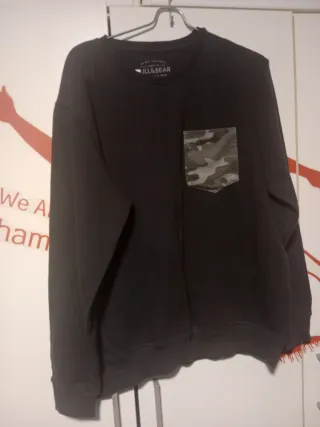 Jersey Pull&Bear Negro con Bolsillo Camuflaje