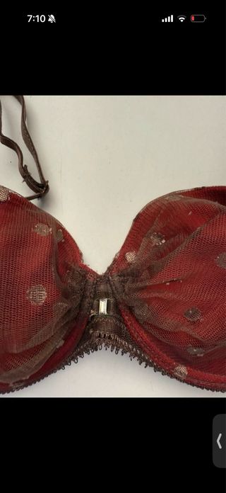 Sujetador Selmark 90B Rojo/Marrón Lunares