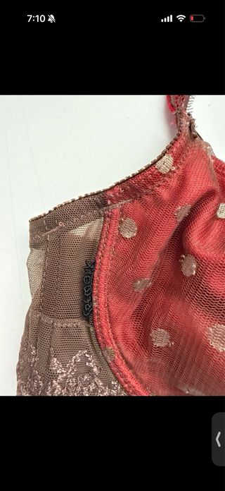 Sujetador Selmark 90B Rojo/Marrón Lunares