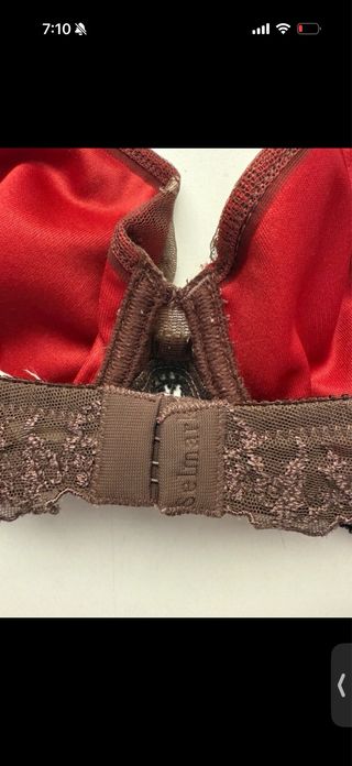 Sujetador Selmark 90B Rojo/Marrón Lunares