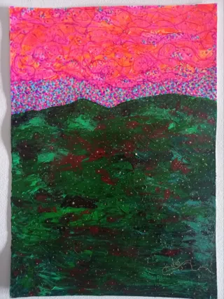 Arte original abstracto paisaje